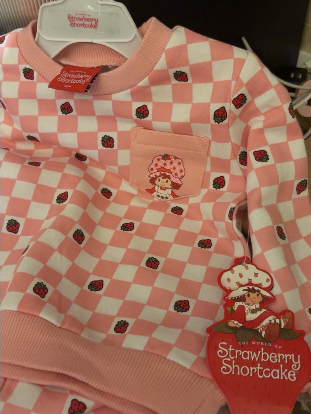 Kids' Pink Checkered Sweatshirt